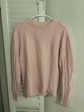 Hollister Light Pink Cable Crew Sweater